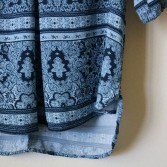 LDLA Womens Blue Aztec Stripe Print Top - Picture 5 of 7